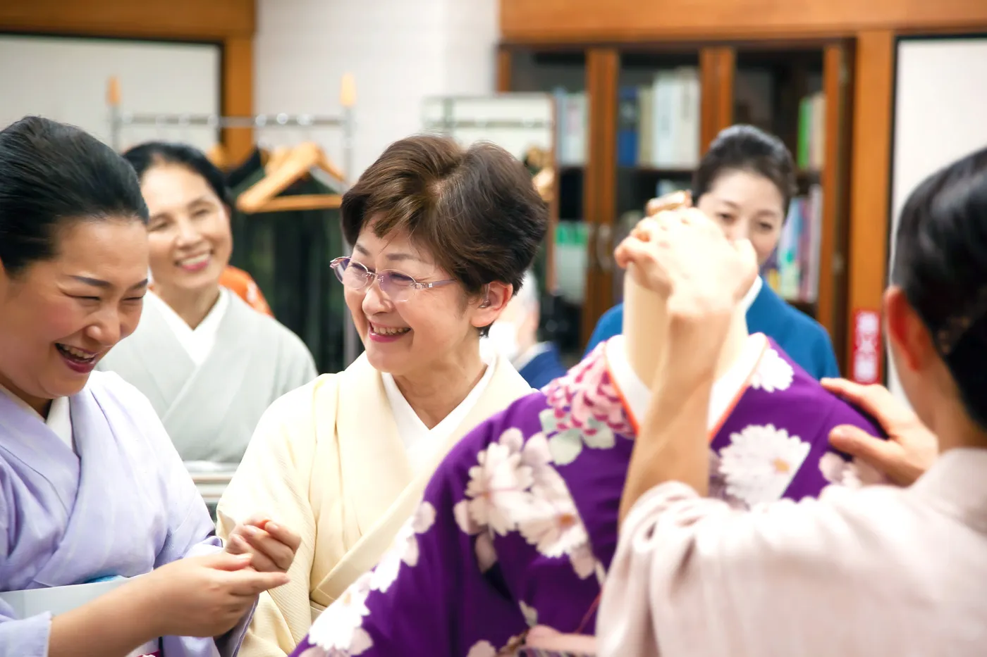 青山きもの学院の授業の様子