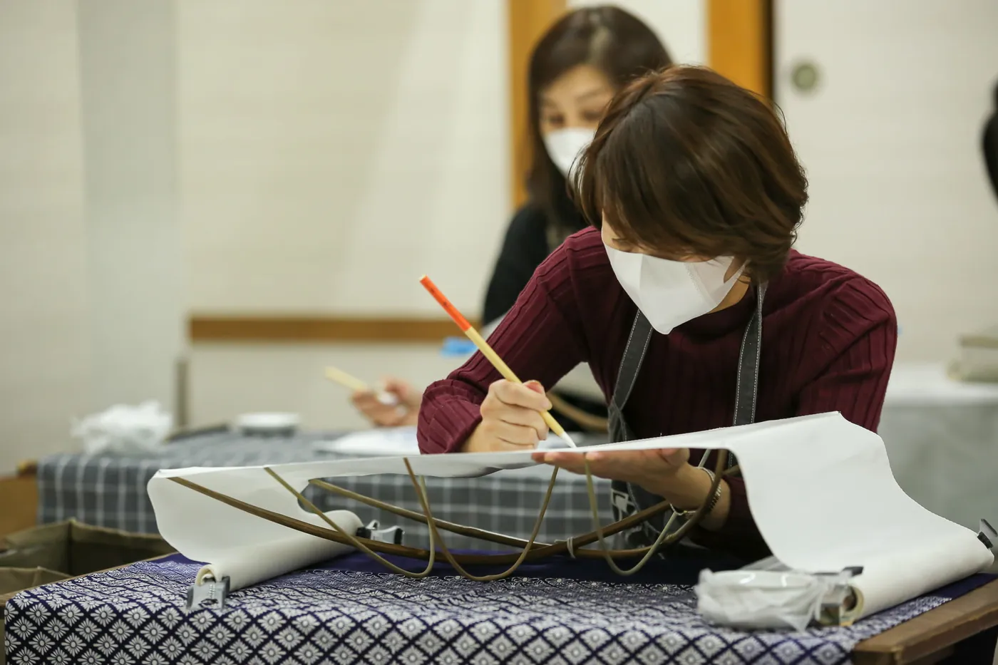 青山きもの学院の授業の様子